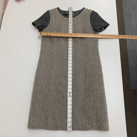 Talbots Shift Dress Womens 4 Gray Metallic Tweed Wool Blend Short Sleeve Lined - Picture 7 of 12